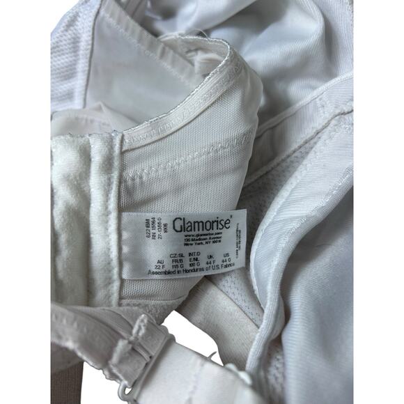 Glamorise MagicLift Seamless Sports Bra Sz 44G White Wireless Moisture Wicking - Picture 3 of 5